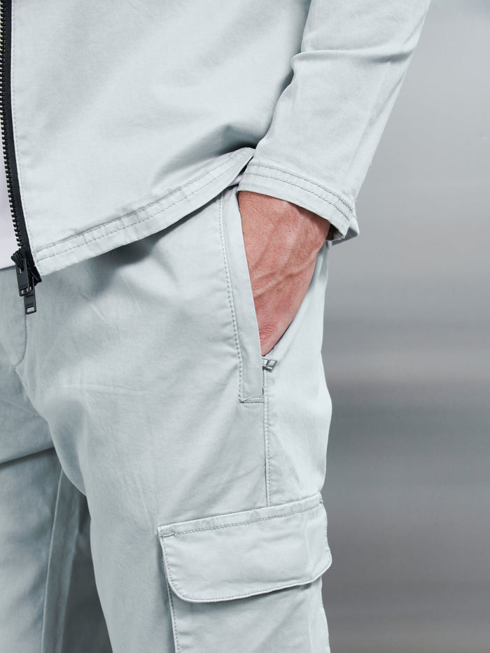 Garment Dye Cotton Cargo Pant in Stone