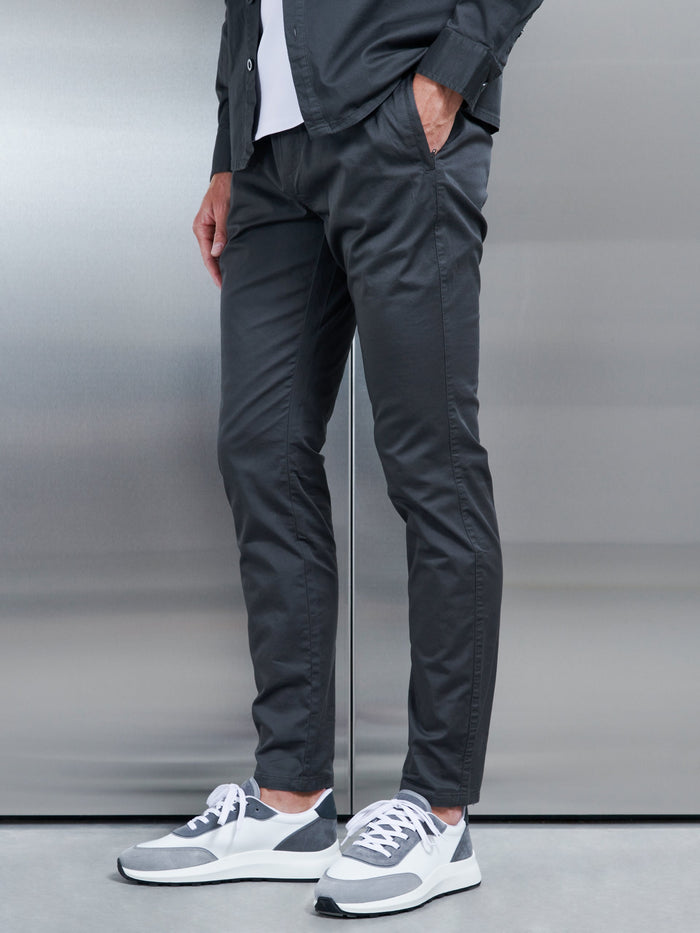 Cotton Tailored Trouser in Grey