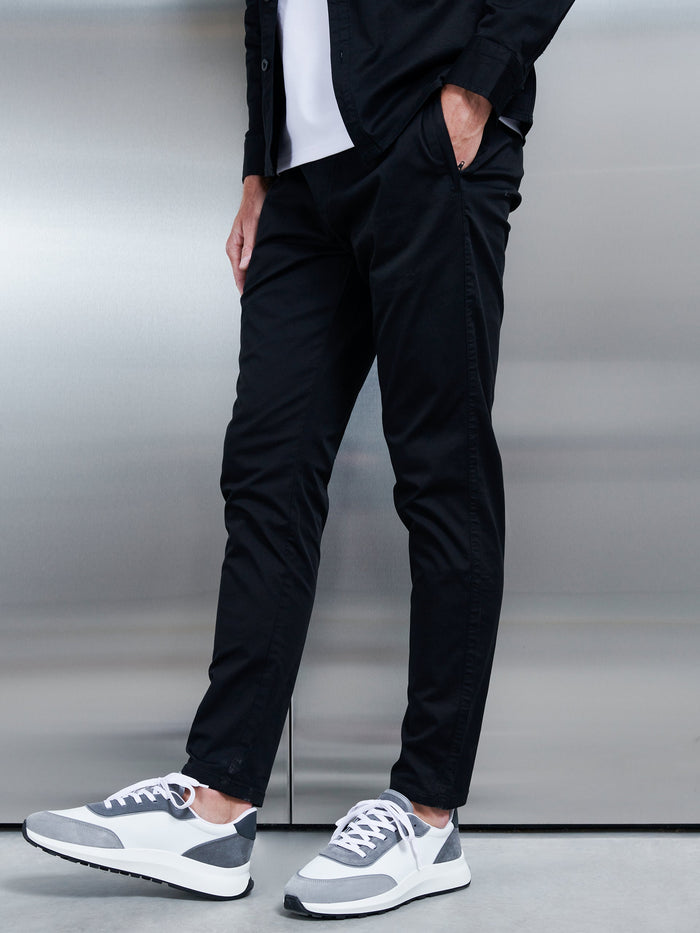 Cotton Tailored Trouser in Black