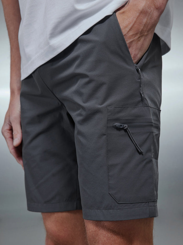 Active Cargo Short in Charcoal