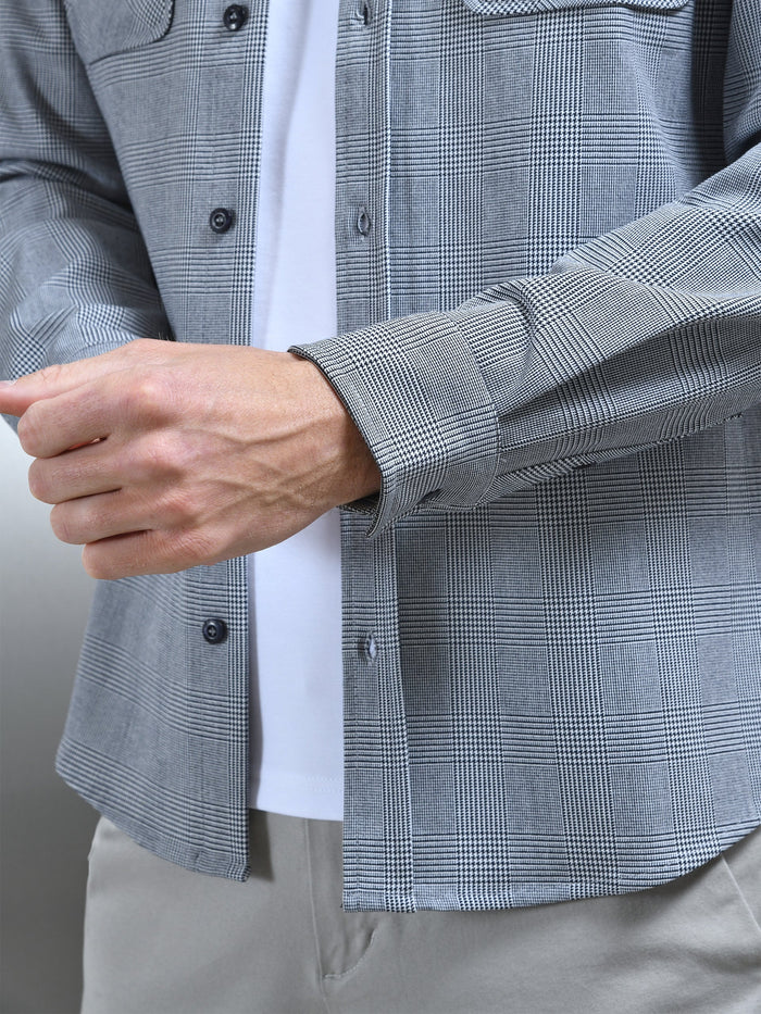 Checked Overshirt in Navy