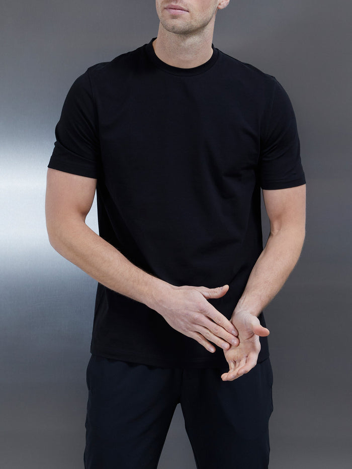 Cotton Stretch T-Shirt in Black