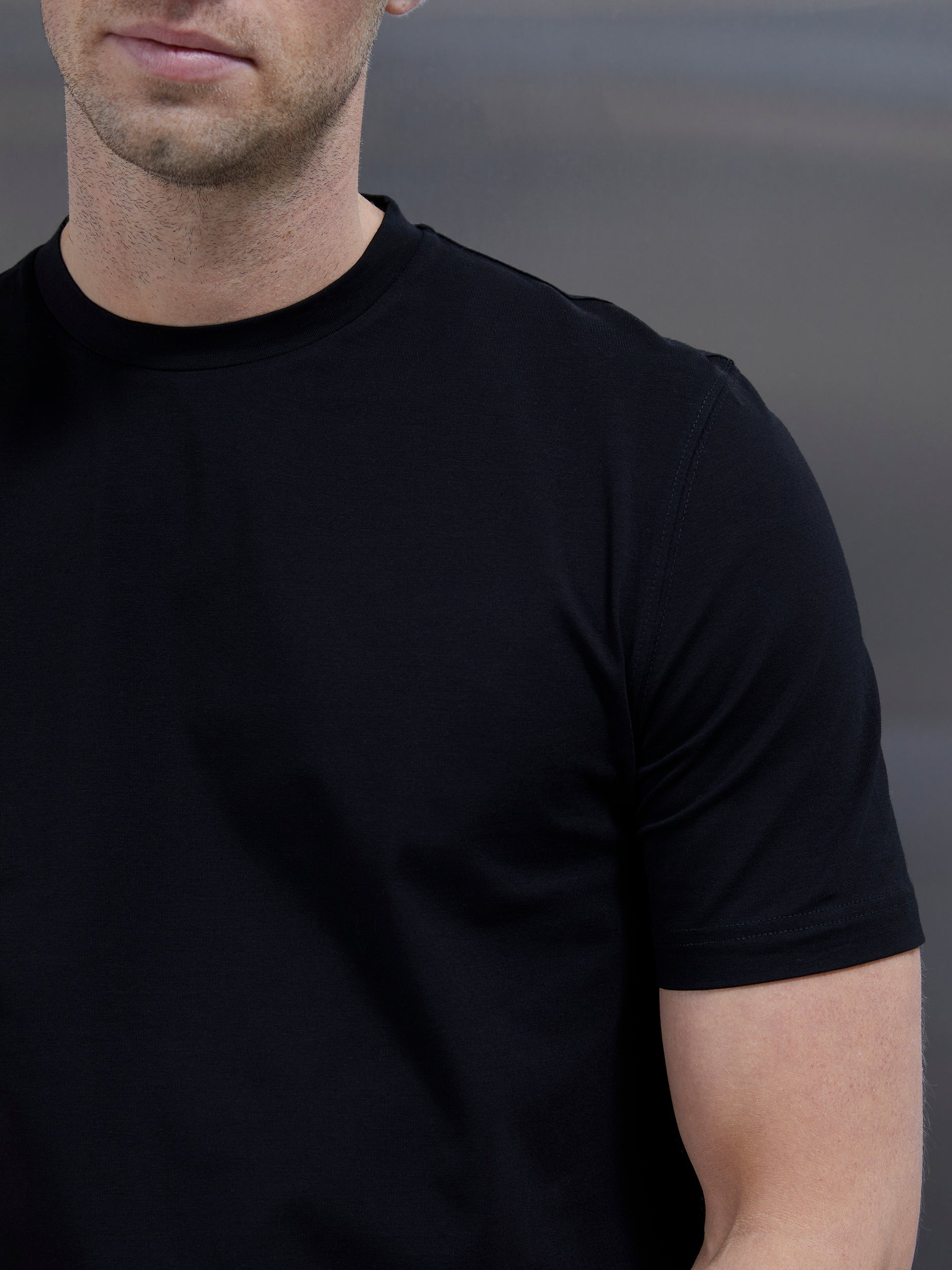 Cotton Stretch T-Shirt in Black