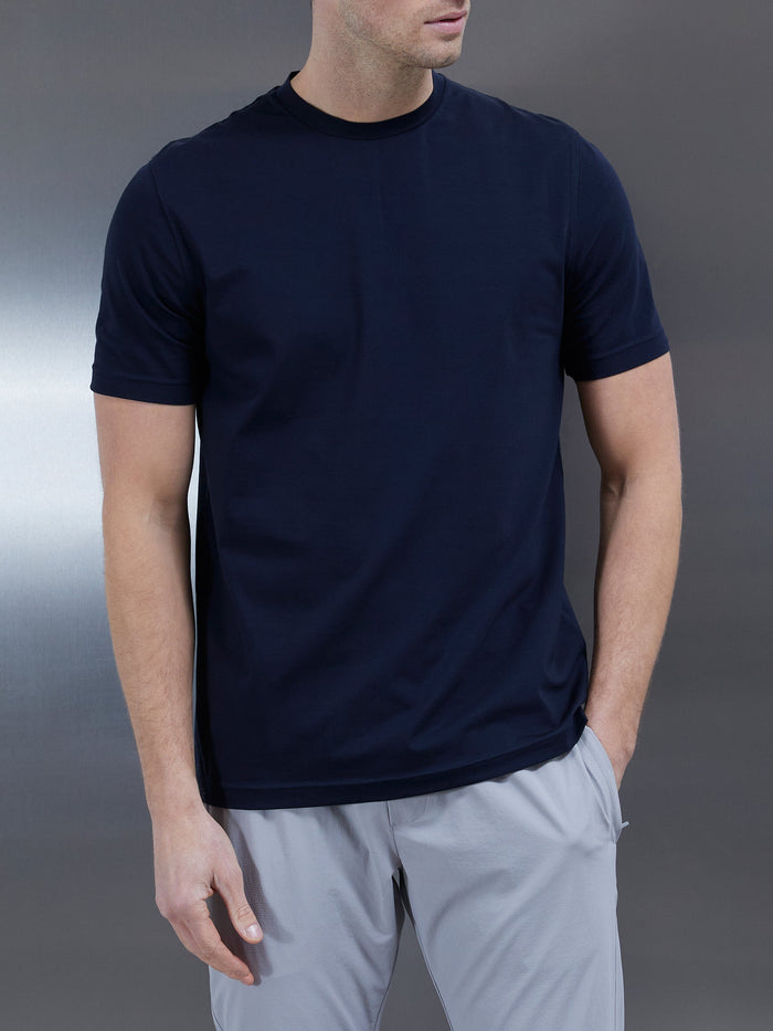 Cotton Stretch T-Shirt in Navy