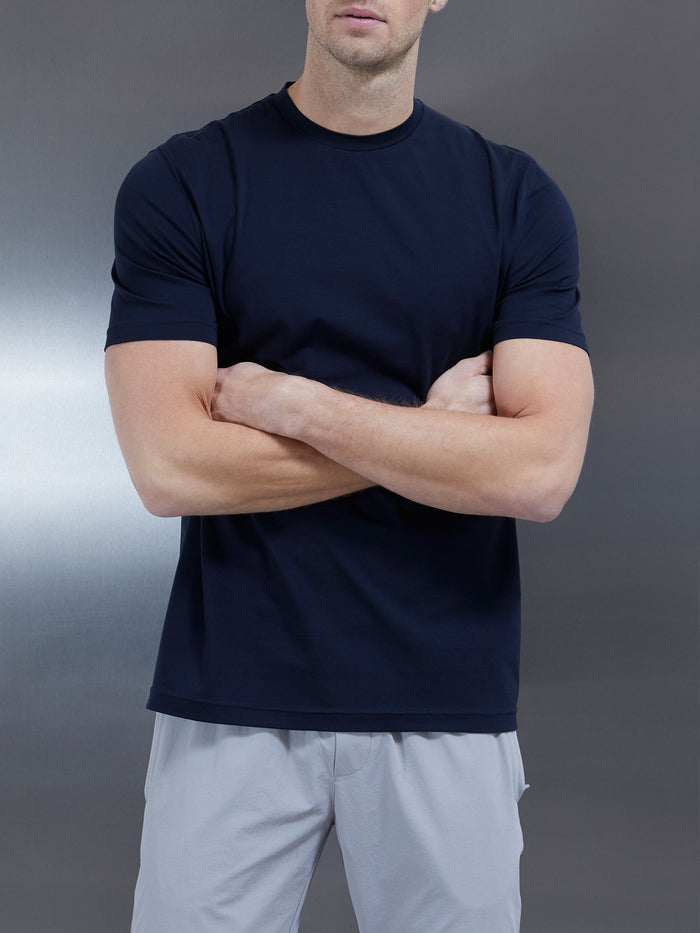 Cotton Stretch T-Shirt in Navy