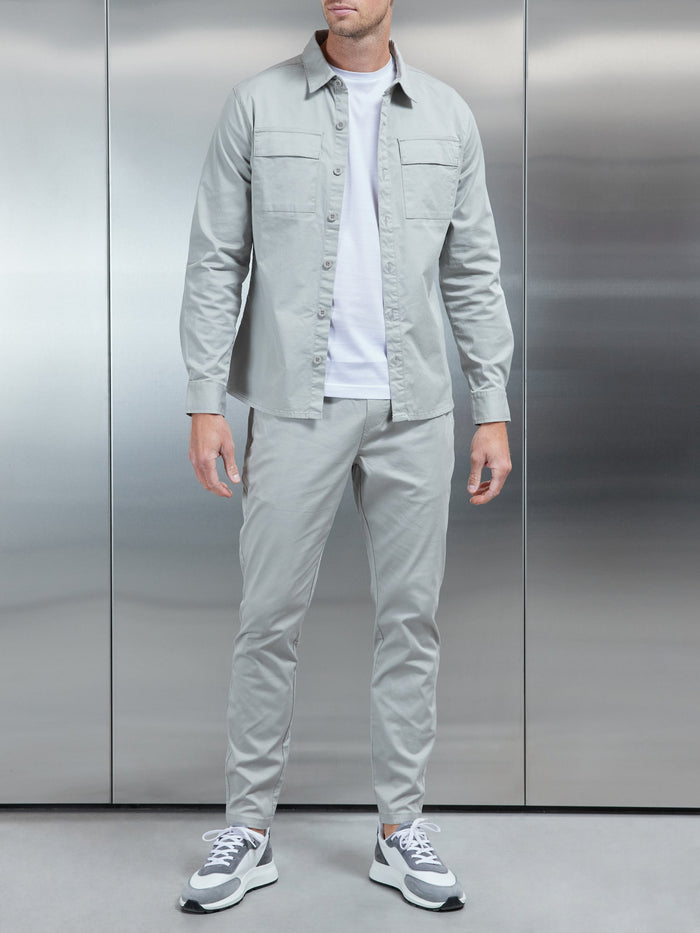 Cotton Tailored Trouser in Stone