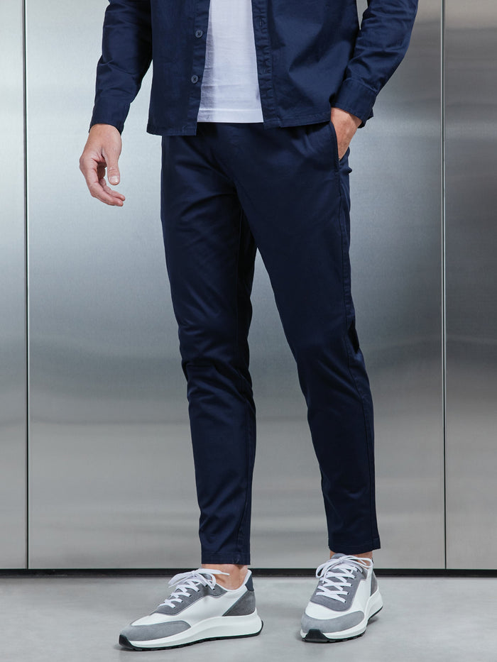 Cotton Tailored Trouser in Navy