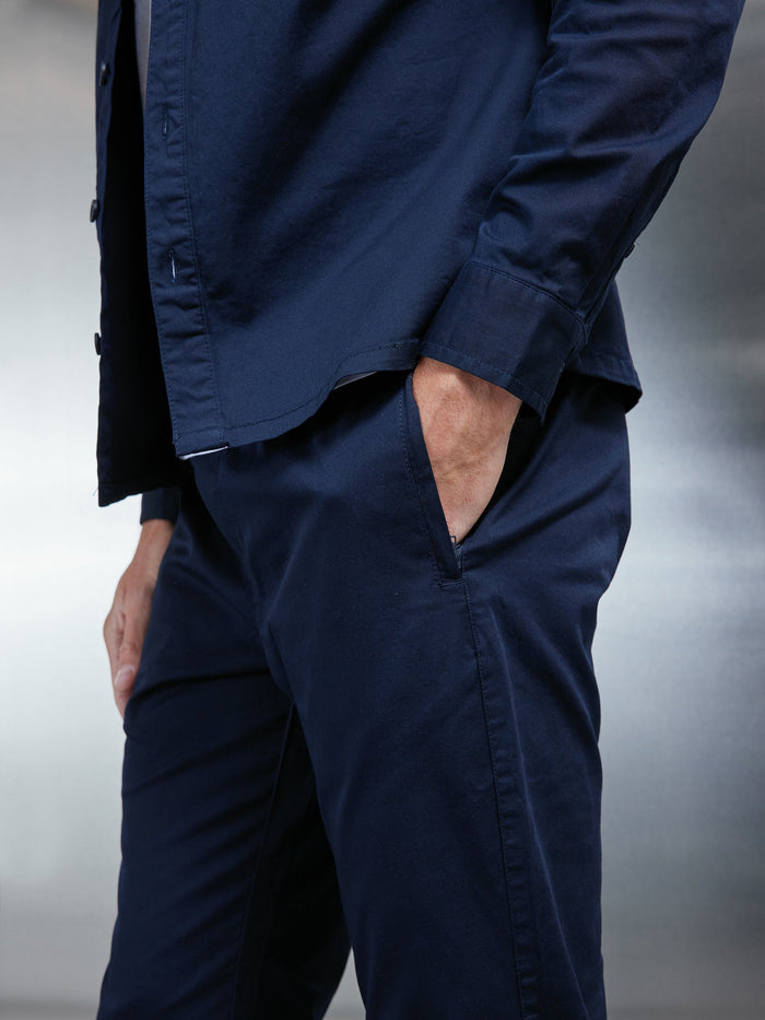 Cotton Tailored Trouser in Navy