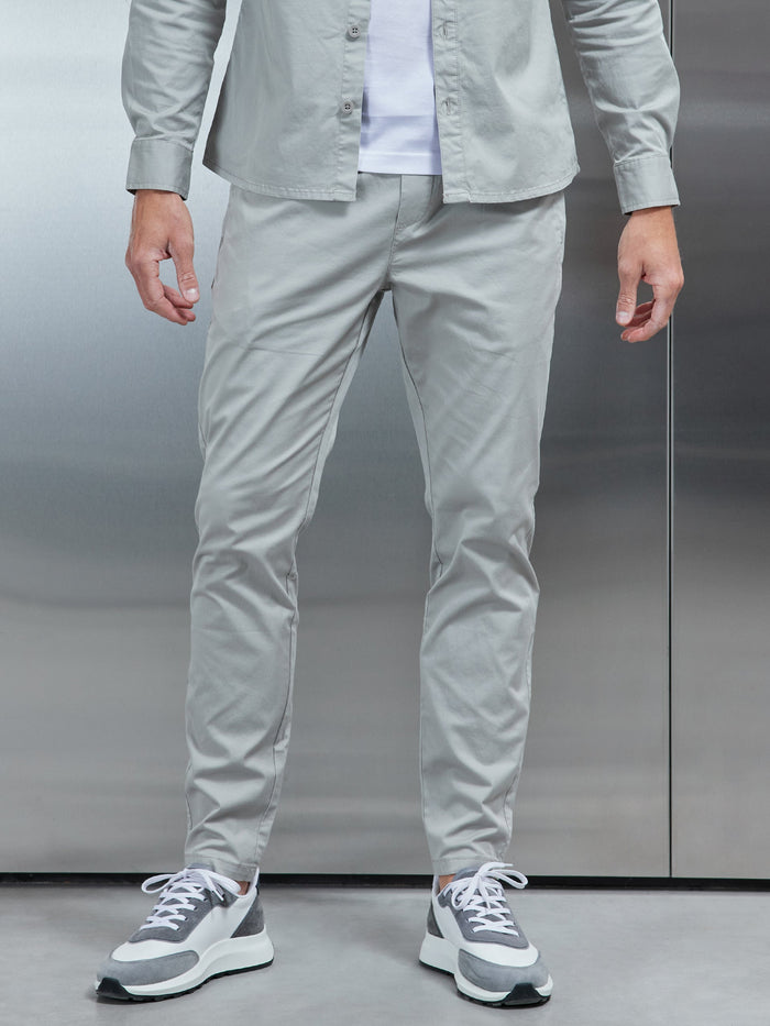 Cotton Tailored Trouser in Stone