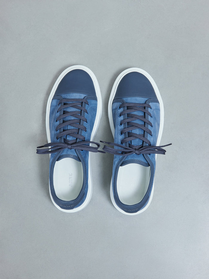 Leather Toe Cap Trainer in Blue