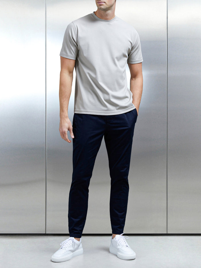 Essential Mercerised Interlock T-Shirt in Stone