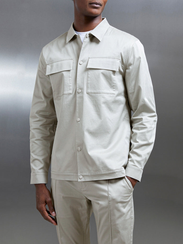 Essential Overshirt in Stone