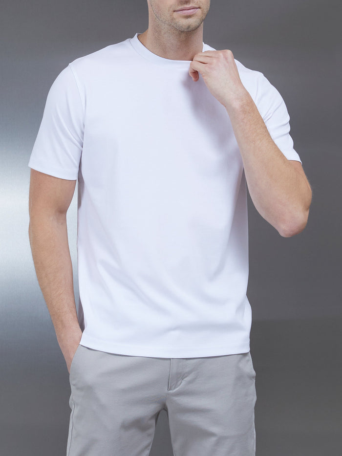 Essential Mercerised Interlock T-Shirt in White