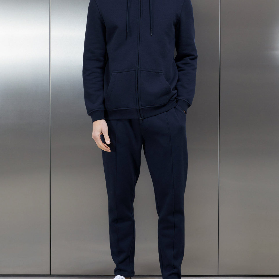 Essential Zip Through Hoodie in Navy