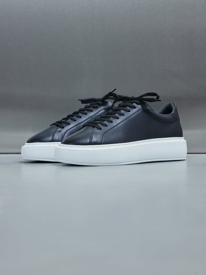 Essential Leather Trainer in Black