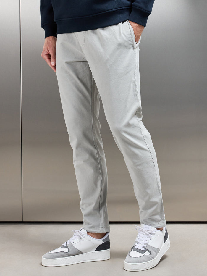 Garment Dye Cotton Trouser in Stone