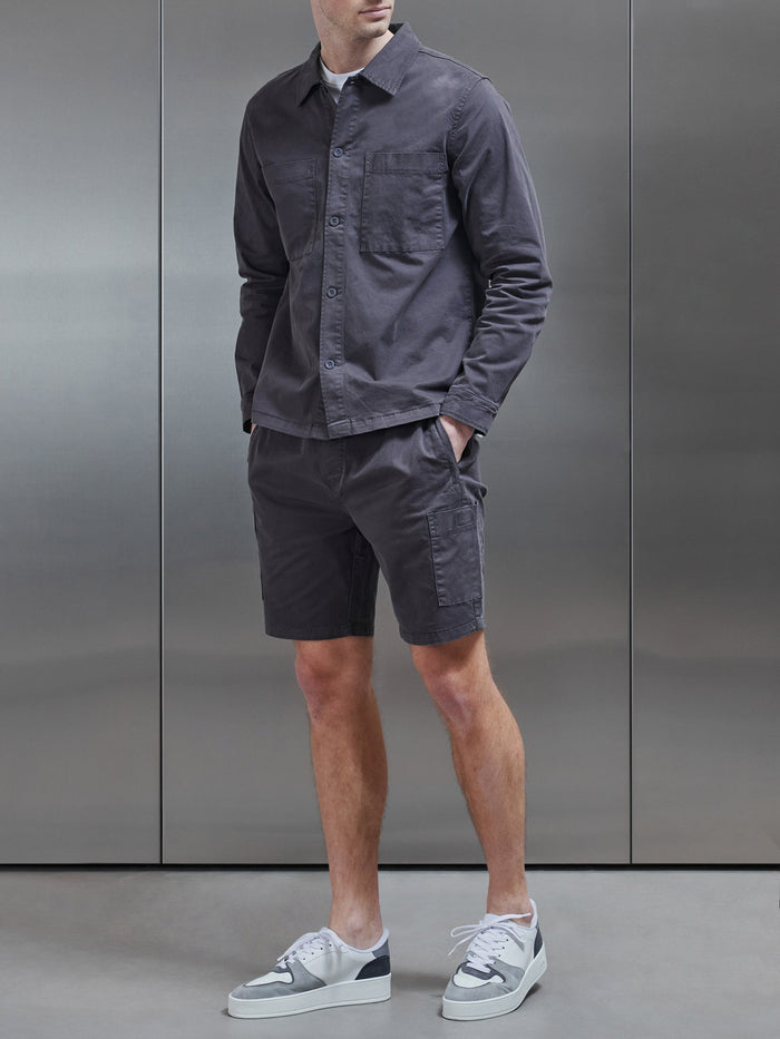 Garment Dye Overshirt in Grey