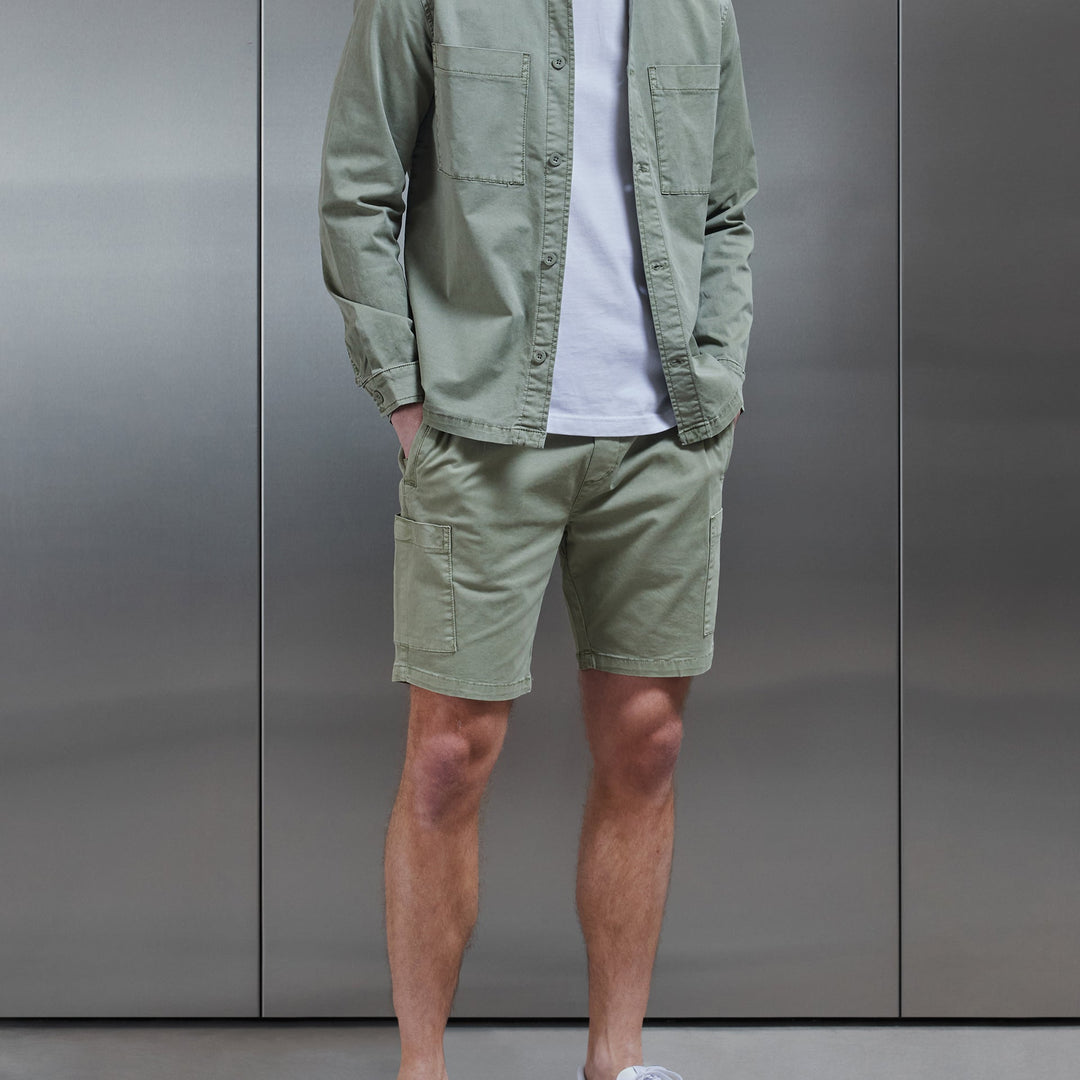 Garment Dye Overshirt in Olive