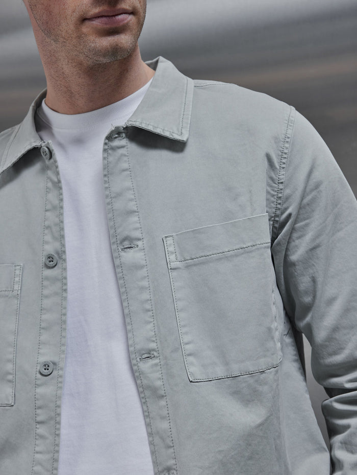 Garment Dye Overshirt in Stone