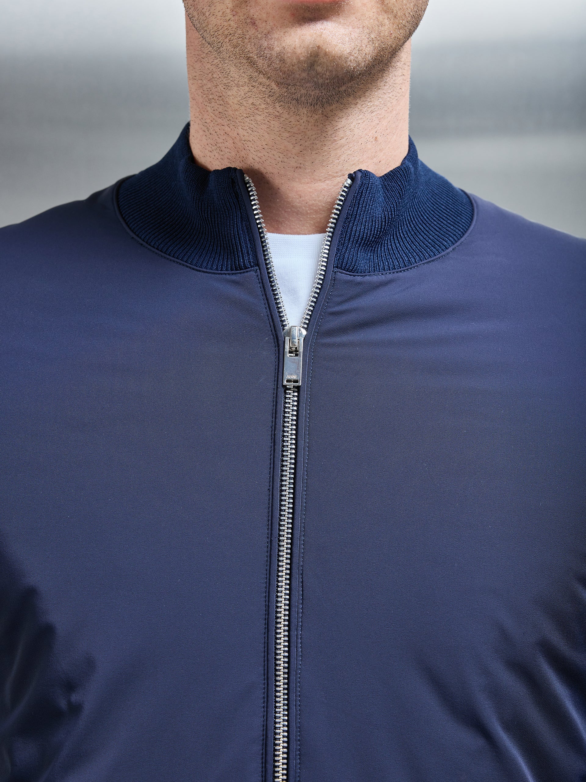 Hybrid Knitted Jacket in Navy