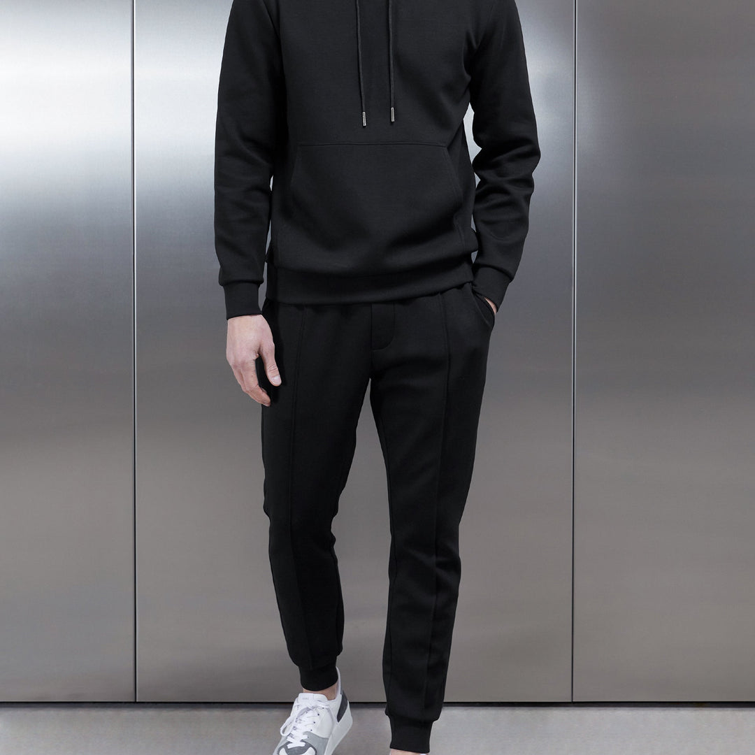 Interlock Jersey Hoodie in Black