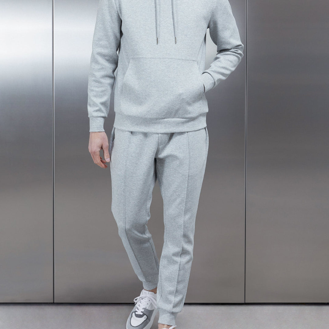 Interlock Jersey Hoodie in Marl Grey