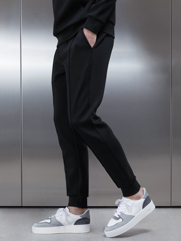 Interlock Jersey Jogger in Black