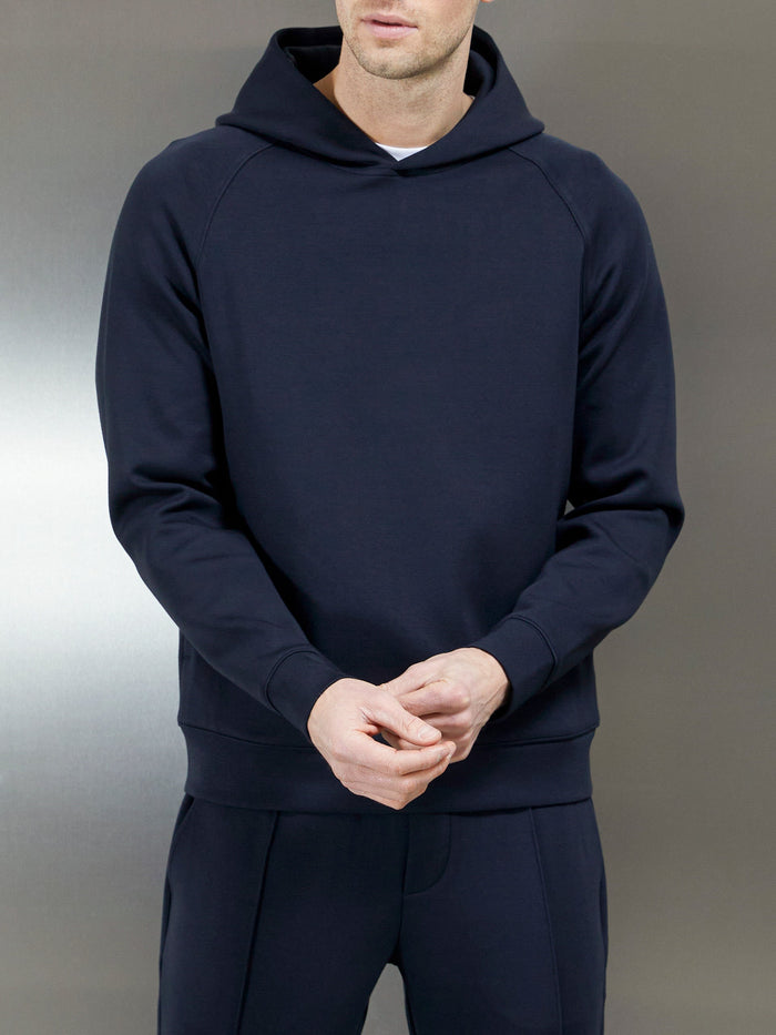 Interlock Neoprene Hoodie in Navy