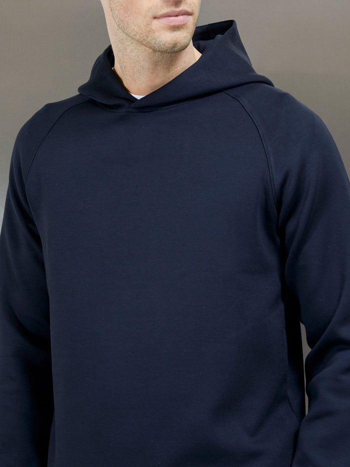 Interlock Neoprene Hoodie in Navy