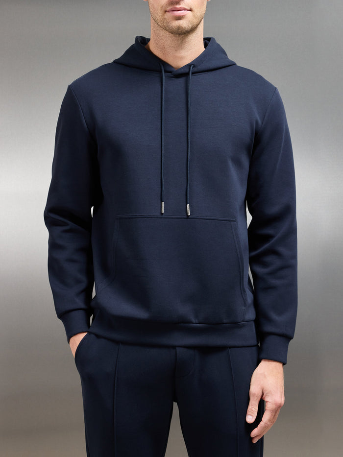 Interlock Jersey Hoodie in Navy