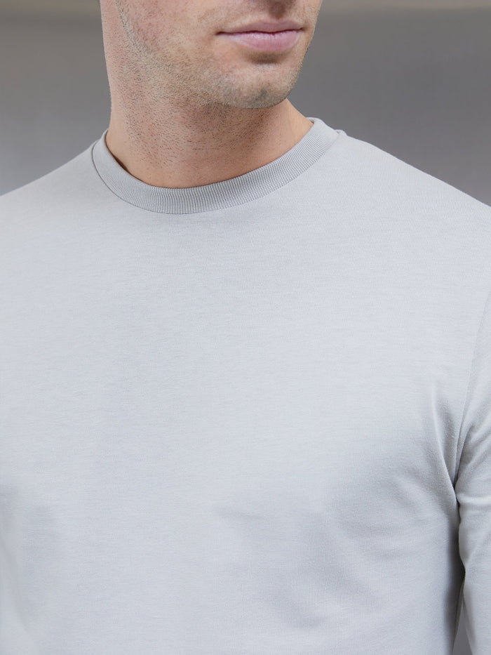 Long Sleeve Slim Fit T-Shirt in Stone