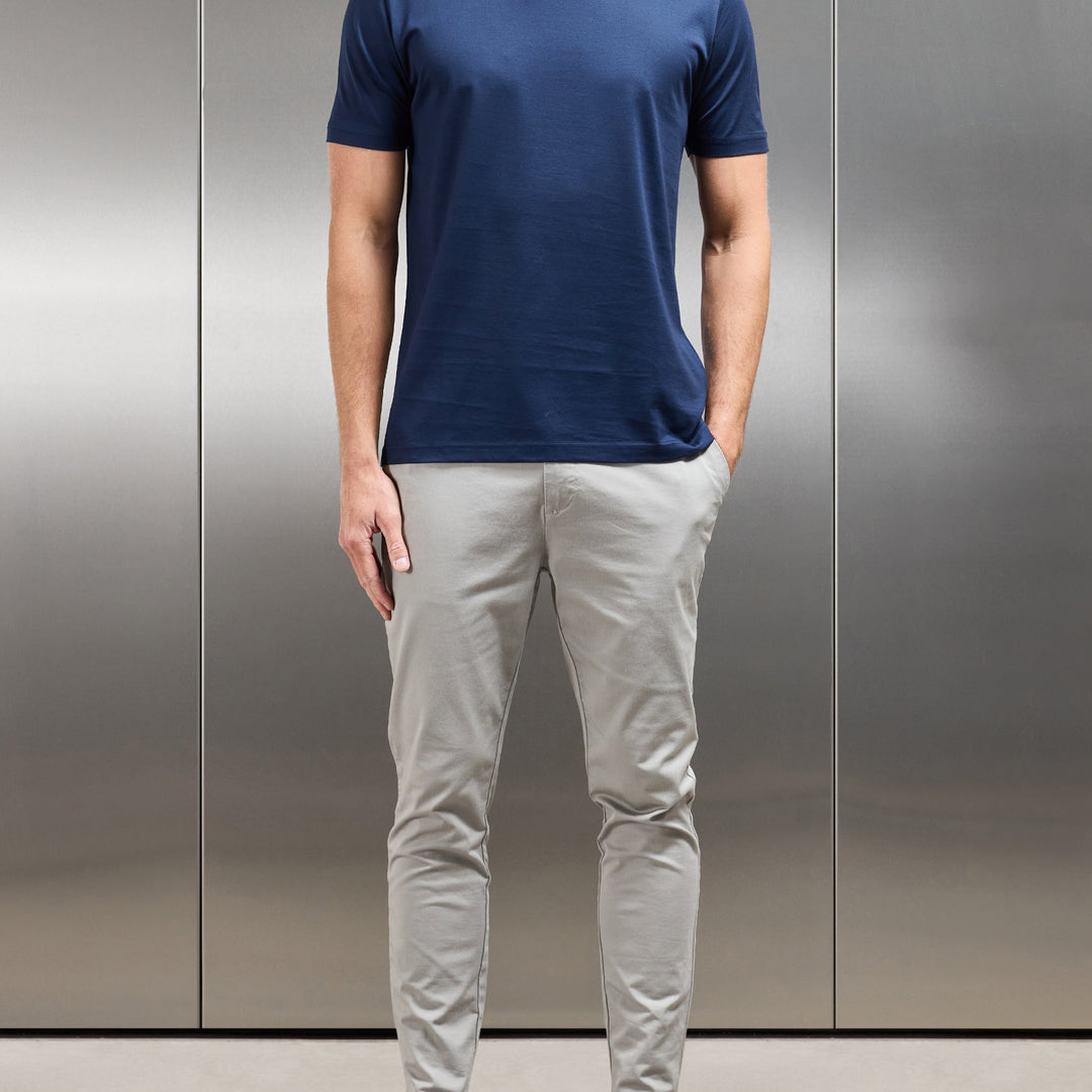 Mercerised Cotton T-shirt in Navy