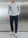 Mercerised Pique Zip Through Jacket in Marl Grey