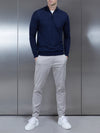 Merino Wool Funnel Neck in Navy