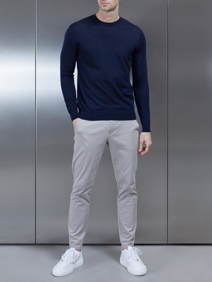 Merino Wool Sweatshirt in Navy