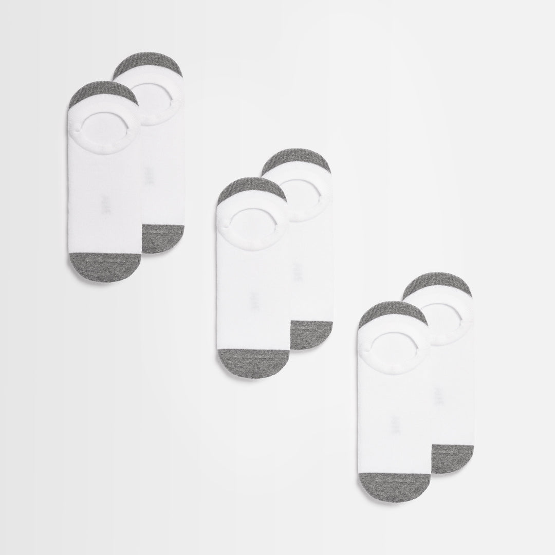 3 pack ARNE Invisible Socks in White