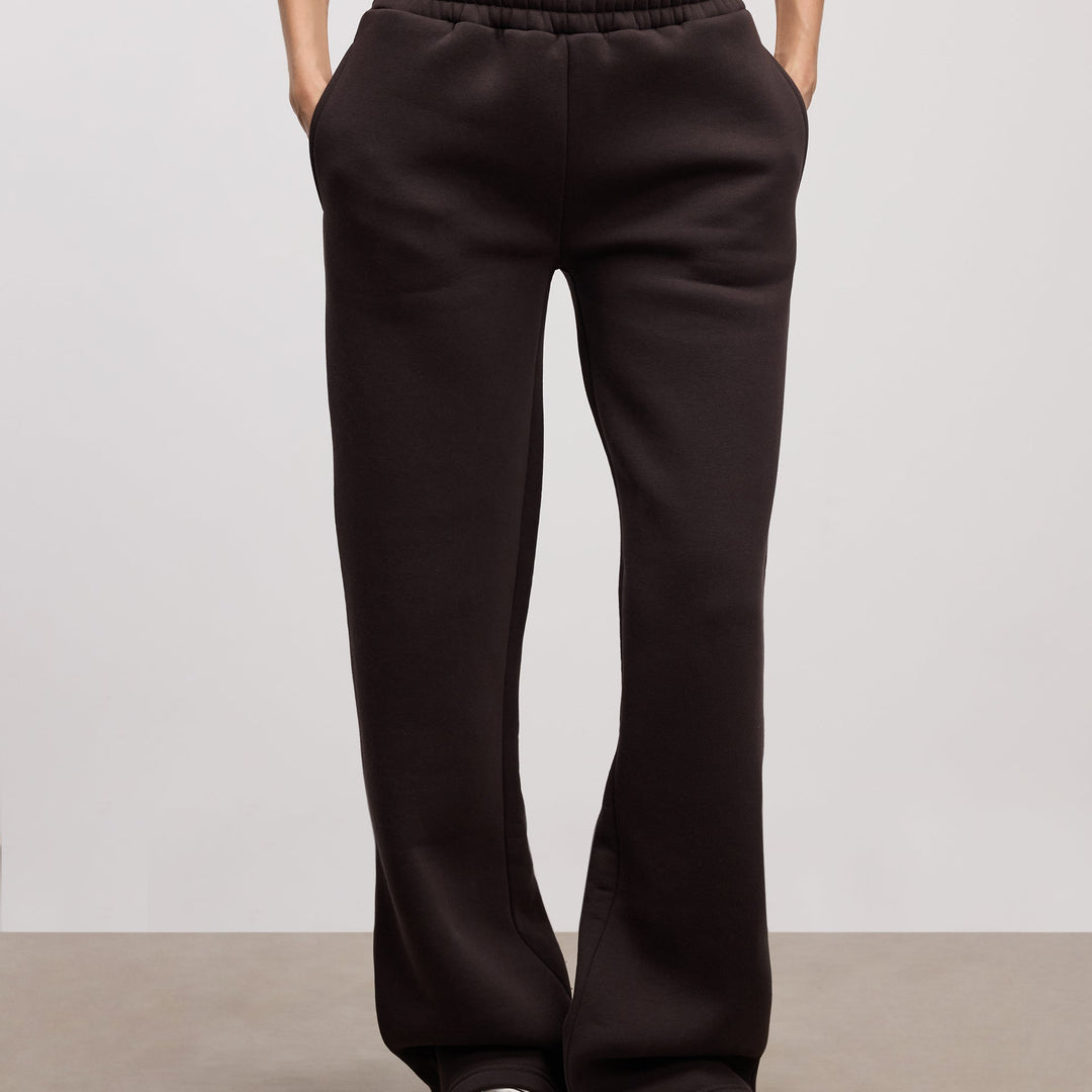 Womens Neoprene Straight Leg Jogger in Brown