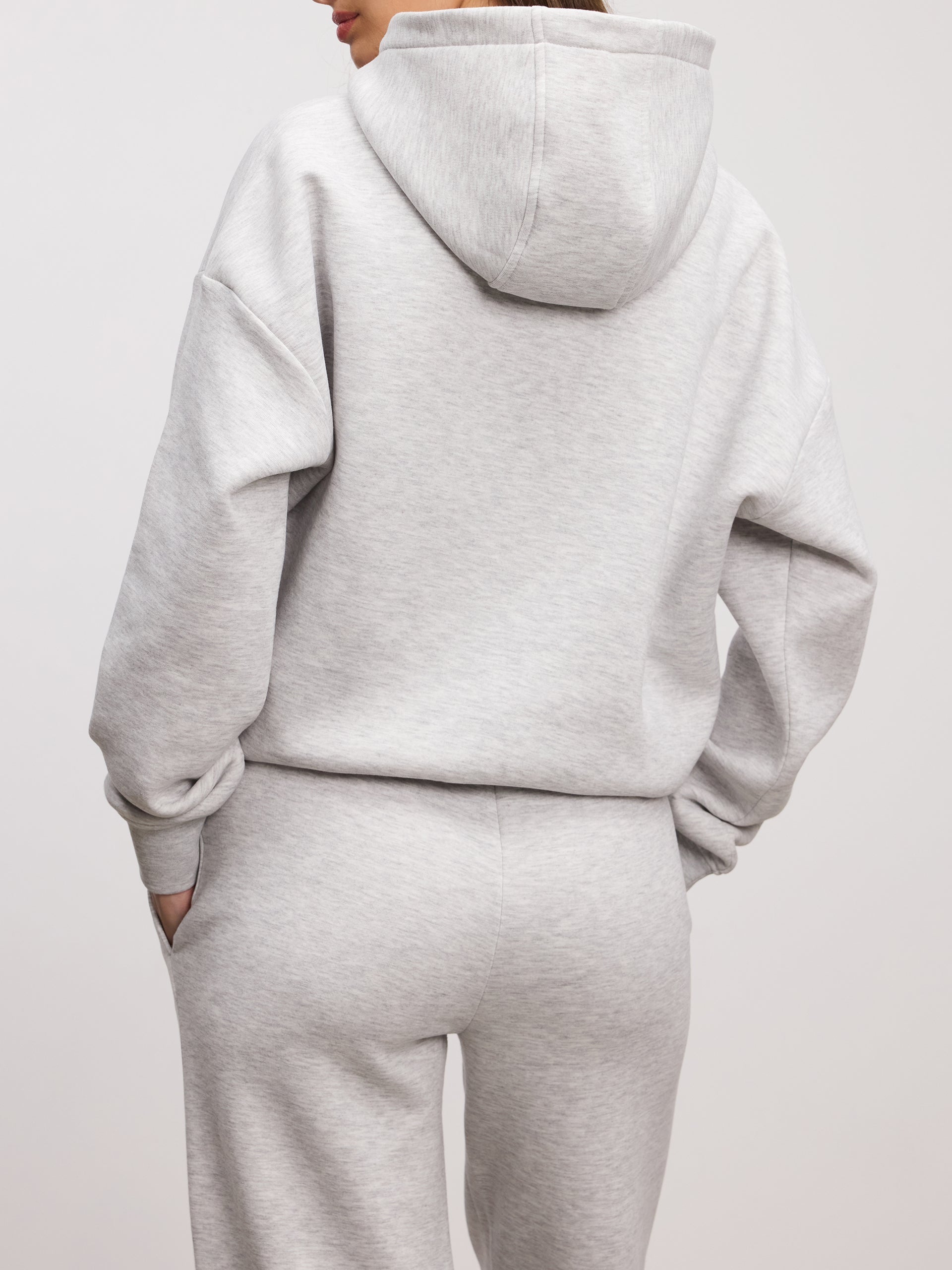 Womens Neoprene Hoodie in Marl Grey