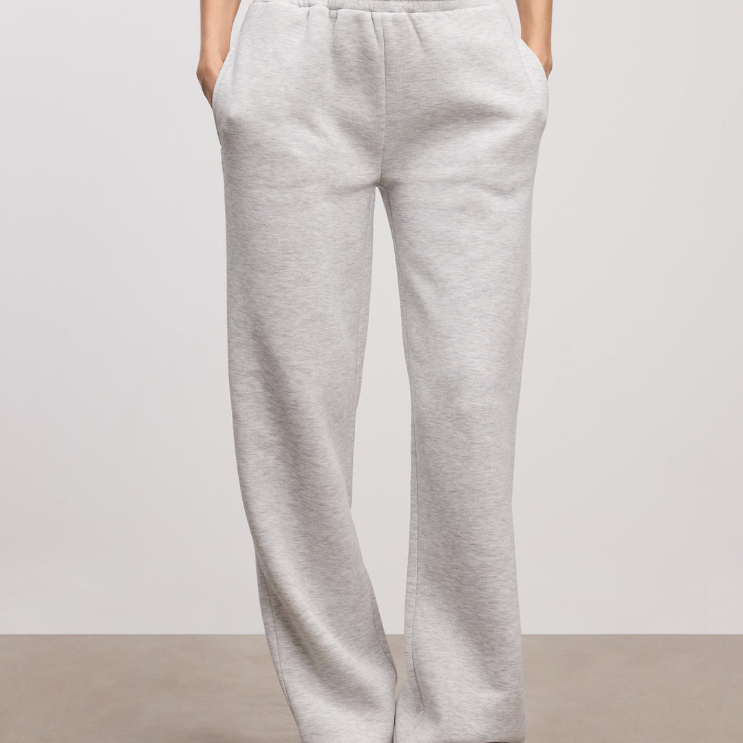 Womens Neoprene Straight Leg Jogger in Marl Grey
