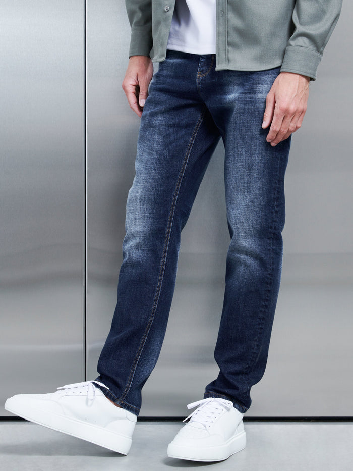 Relaxed Fit Denim Jeans in Dark Wash