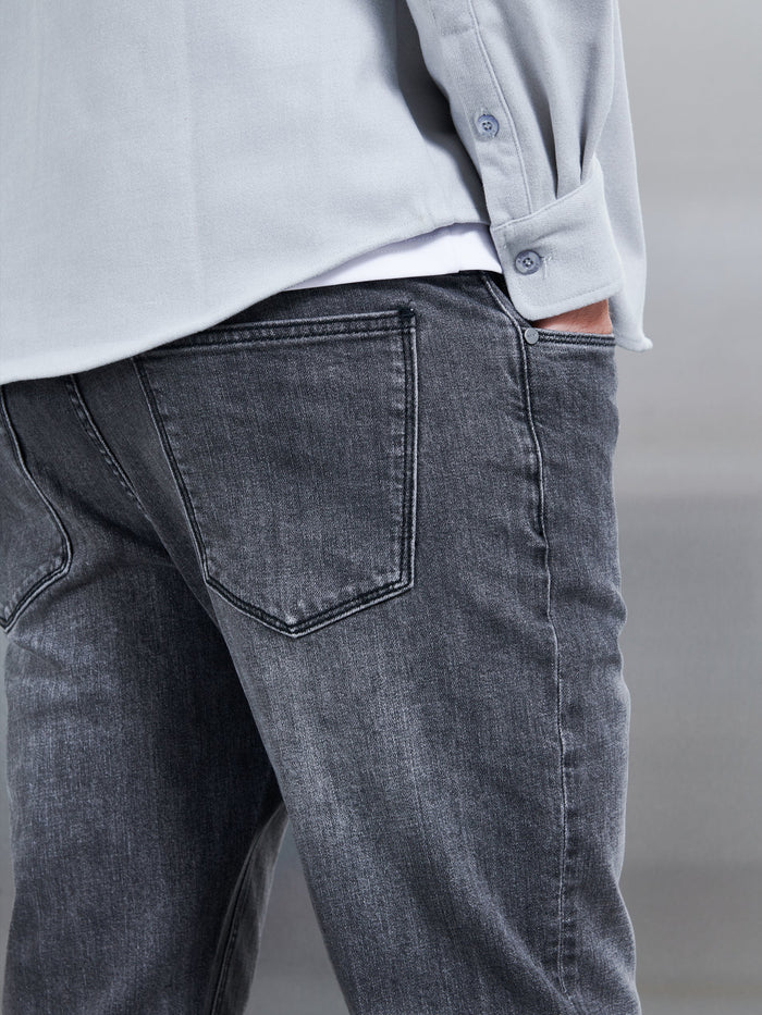 Relaxed Fit Denim Jeans in Grey Wash