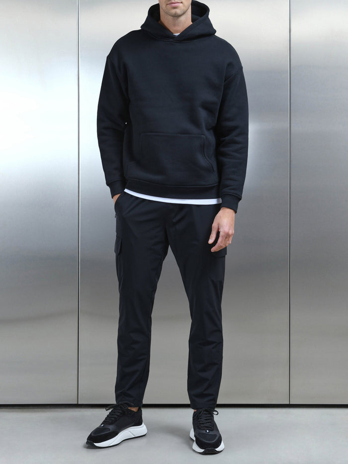 Relaxed Fit Nylon Cargo Pant in Black