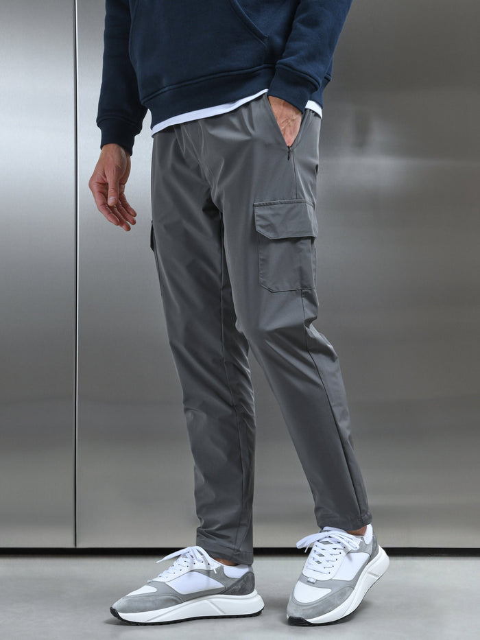 Relaxed Fit Nylon Cargo Pant in Grey