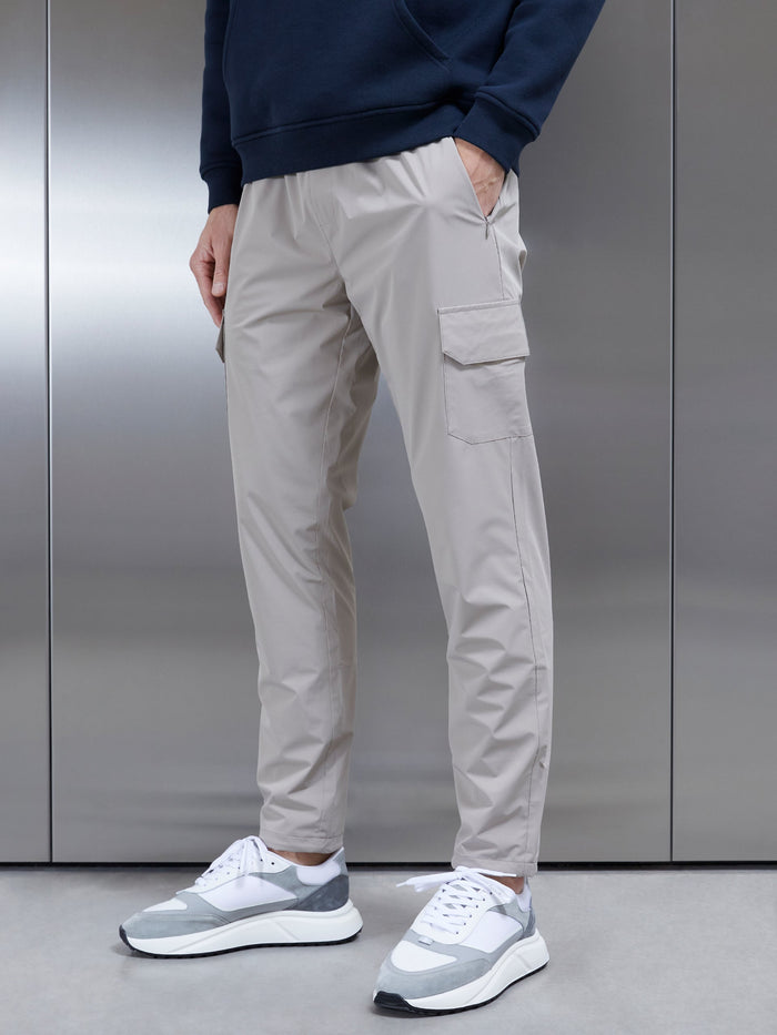 Relaxed Fit Nylon Cargo Pant in Stone