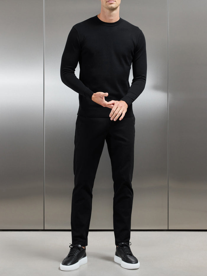 Relaxed Fit Chino Trouser in Black