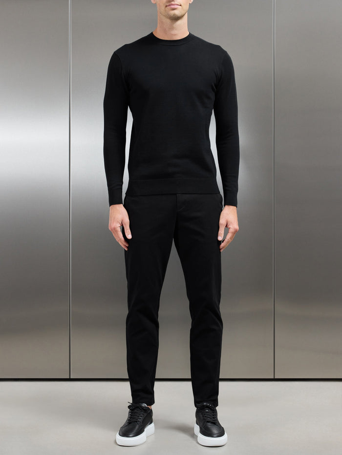 Relaxed Fit Chino Trouser in Black