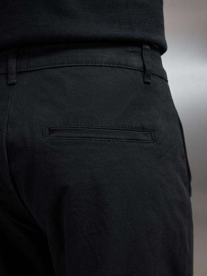 Relaxed Fit Chino Trouser in Black