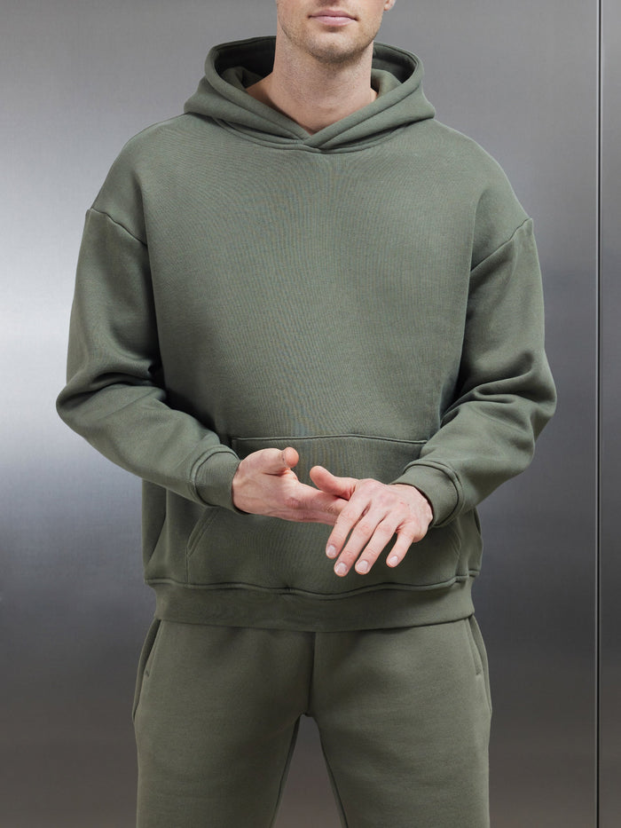 Relaxed Fit Hoodie in Olive