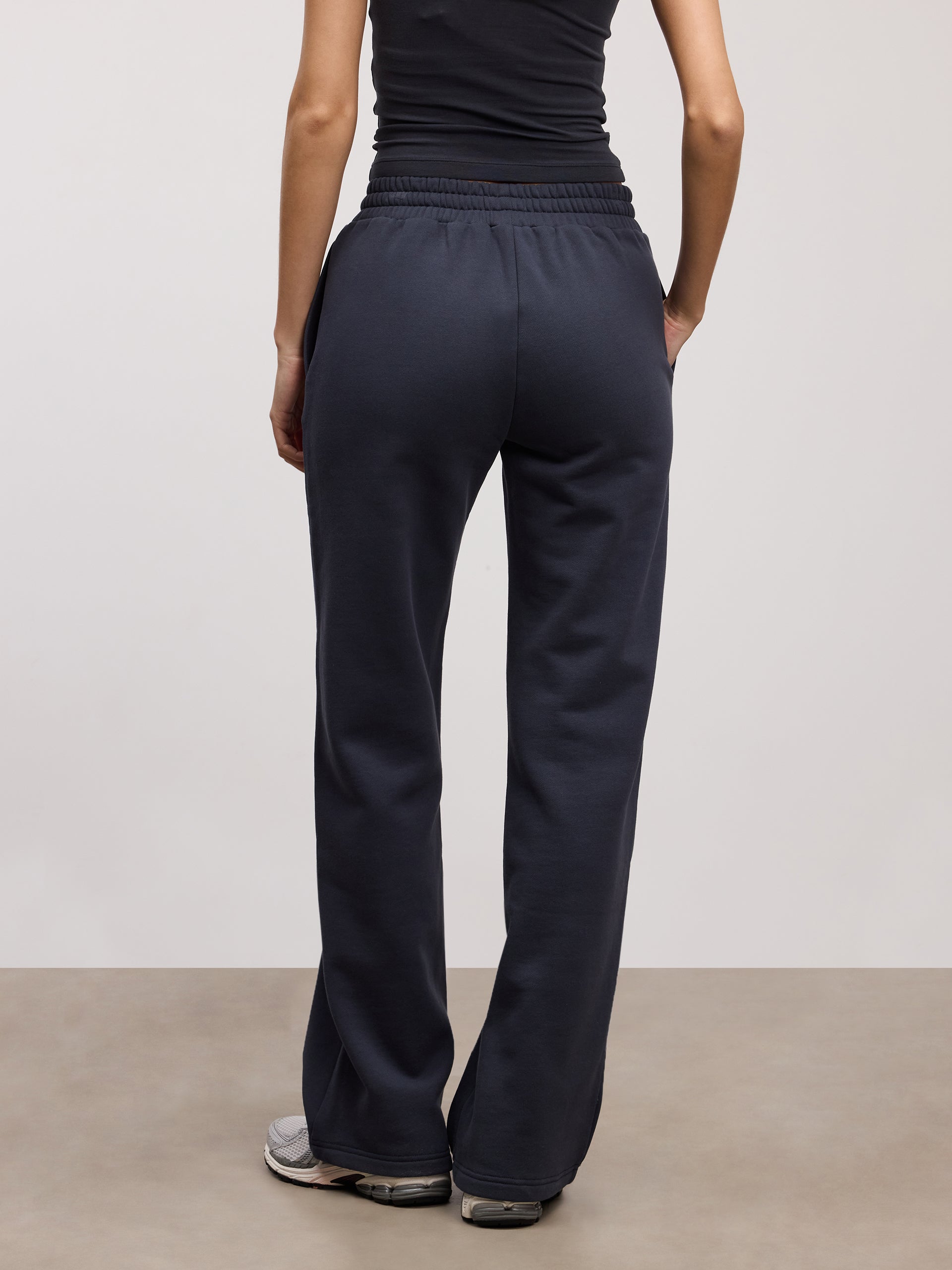 Womens Relaxed Jersey Straight Leg Jogger in Slate Blue