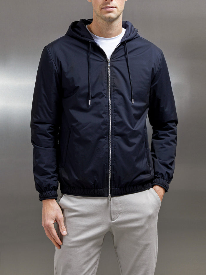 Shell Padded Windbreaker in Navy